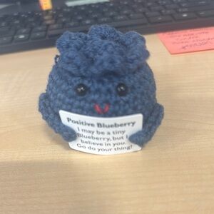 Blue Crocheted Positive Blueberry Plush